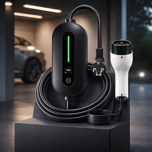 Mobiele EV lader 3.7kW Type 2 zwart Schuko plug & play