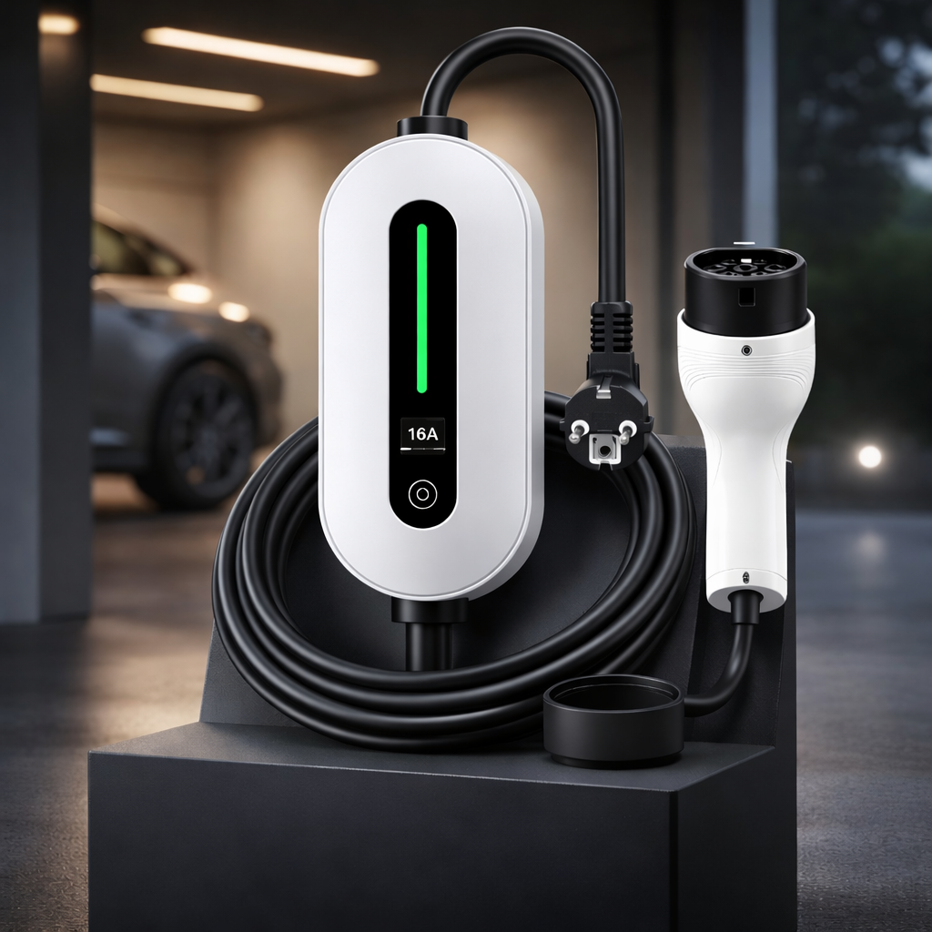Cargador EV portátil 3.7kW Tipo 2 Schuko plug and play