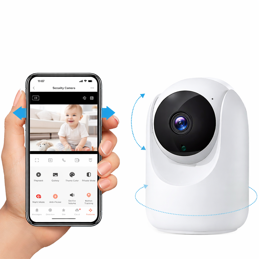 Slimme 4MP WiFi Binnencamera – Pan & Tilt – Nachtzicht – Bewegingsdetectie – Tuya Smart / Smart Life – App & Spraakbediening