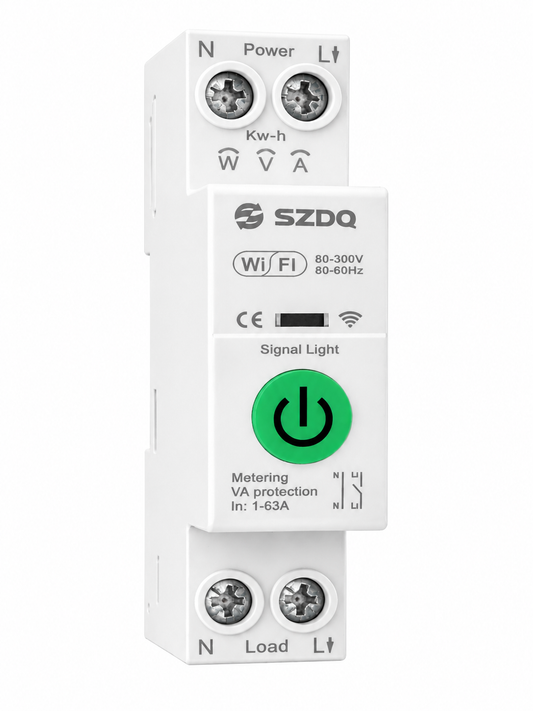 Slimme MCB automaat WiFi DIN rail 1-63A met energiemeting kWh meter