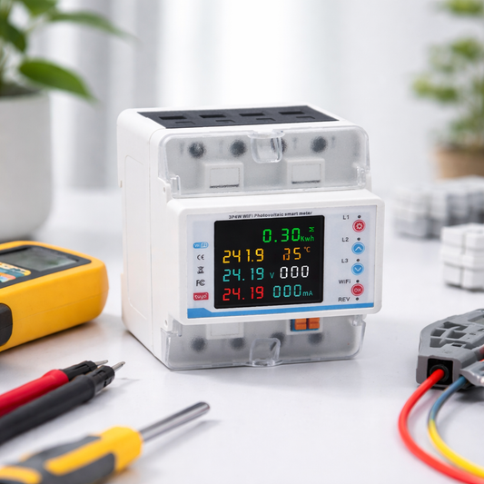 Slimme WiFi energiemeter 100A DIN rail kWh meter met app 230V 400V