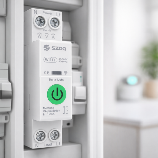 Slimme MCB automaat WiFi DIN rail 1-63A met energiemeting kWh meter