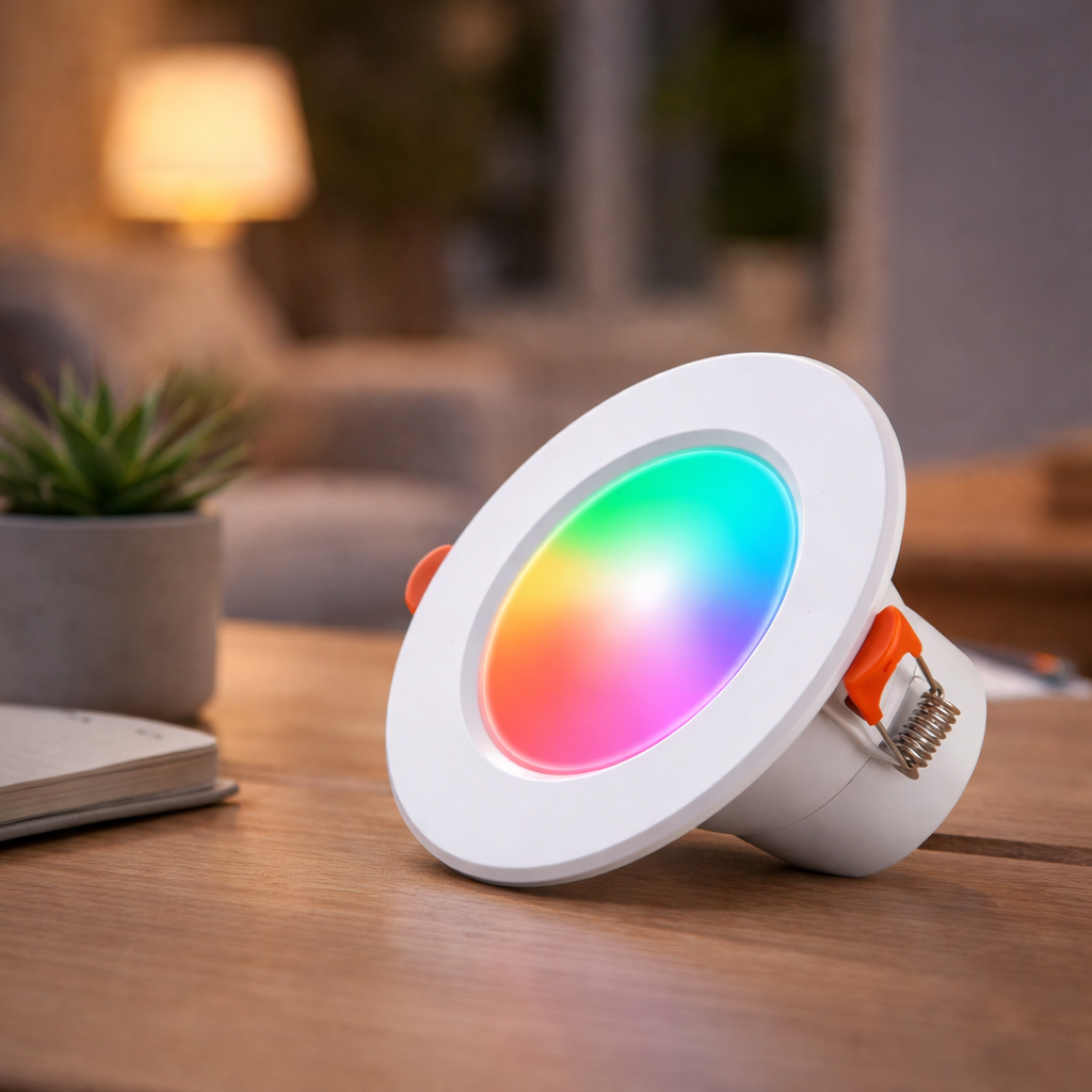 💡 Foco empotrable inteligente RGB WiFi – Regulable | RGB + blanco cálido y frío | Tuya Smart / Smart Life | Alexa y Google Assistant