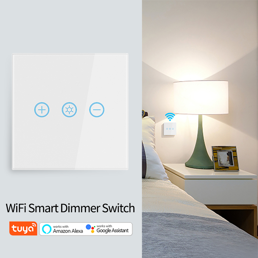 💡 Dimmer táctil inteligente WiFi | Cristal templado 🖐️ | 📱 App y voz | 🌙 Regulación inteligente | 🎙️ Alexa y Google