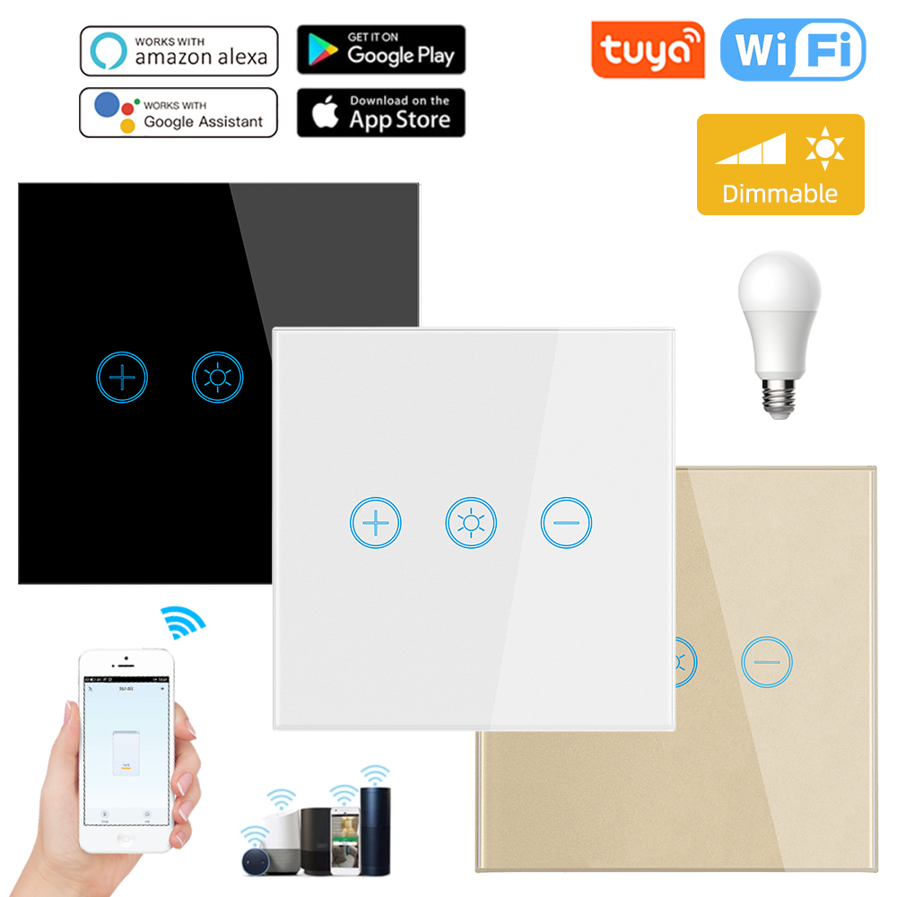 💡 Dimmer táctil inteligente WiFi | Cristal templado 🖐️ | 📱 App y voz | 🌙 Regulación inteligente | 🎙️ Alexa y Google