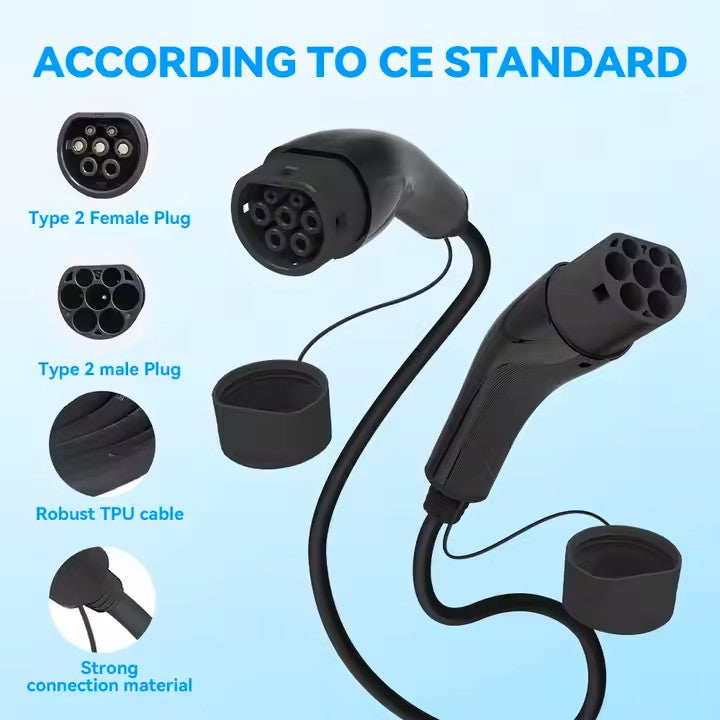 EV laadkabel 3.7kW Type 2 5 meter 16A 1 fase