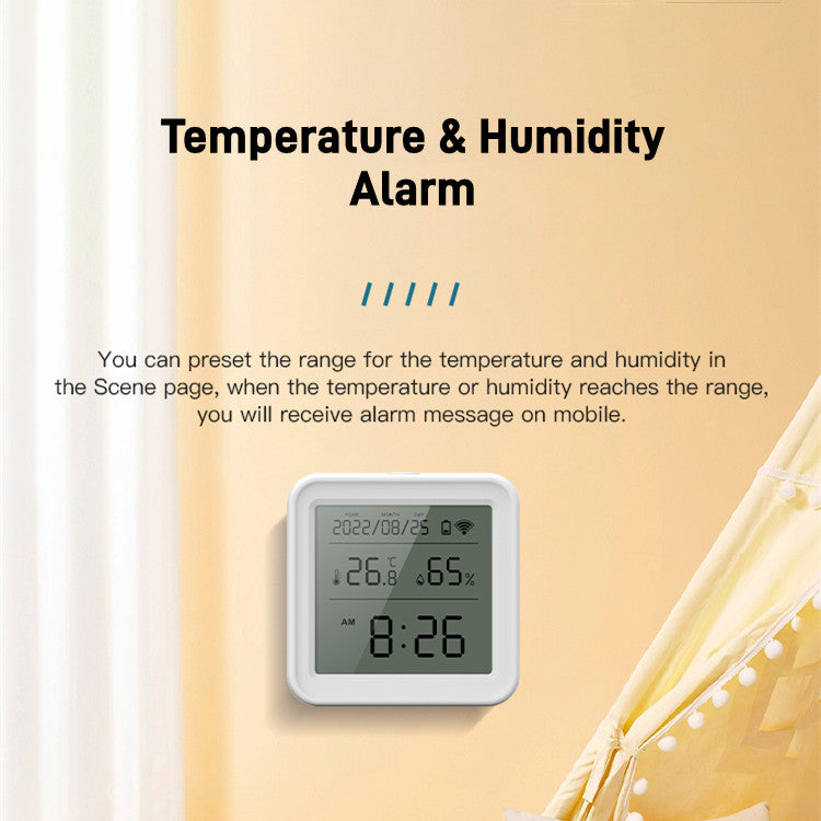 Slimme Klimaat Sensor met Display – Temperatuur & Luchtvochtigheid – Zigbee – Tuya Smart Life