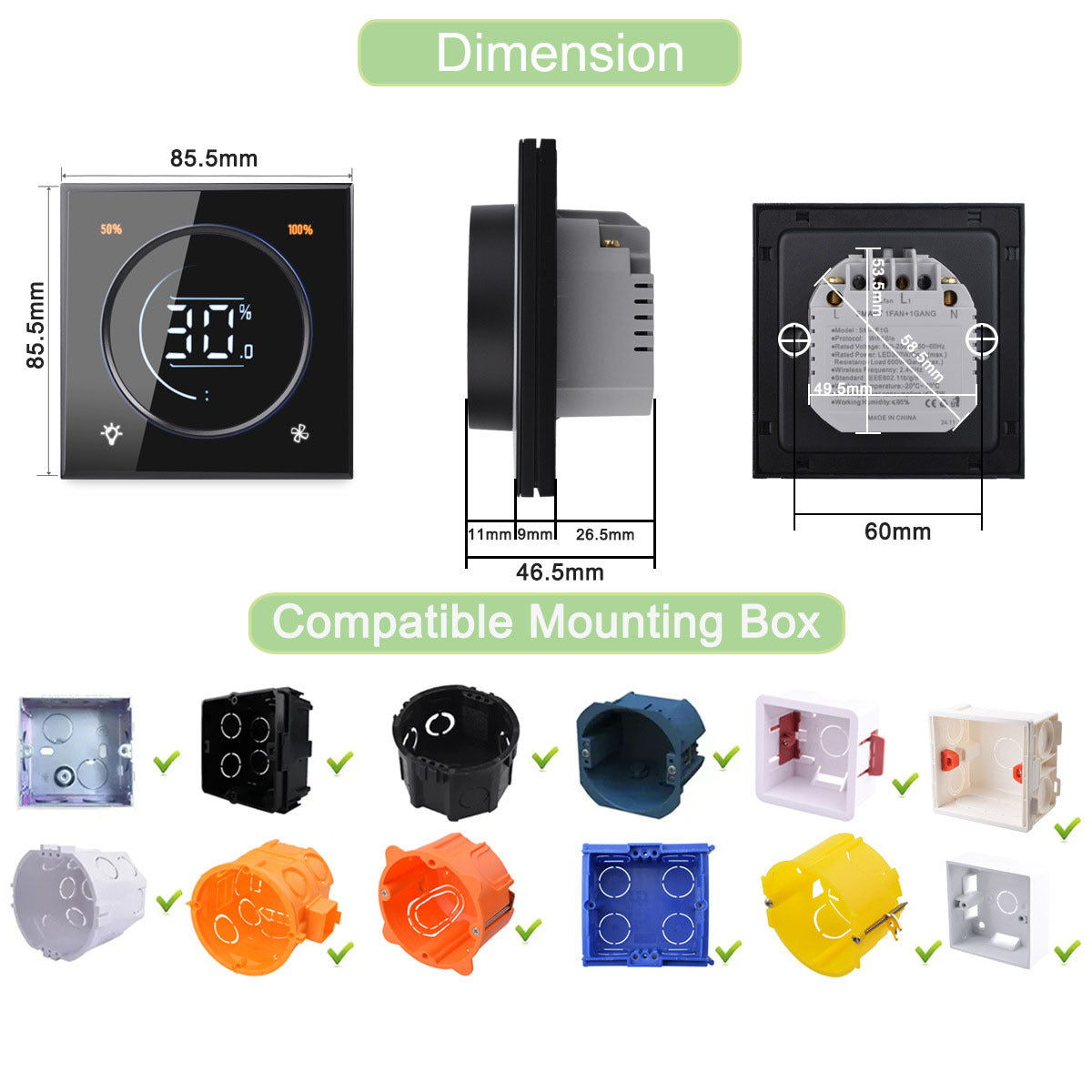 Smart Dimmer Schakelaar – WiFi Touch Dimmer - Tuya Smart Life