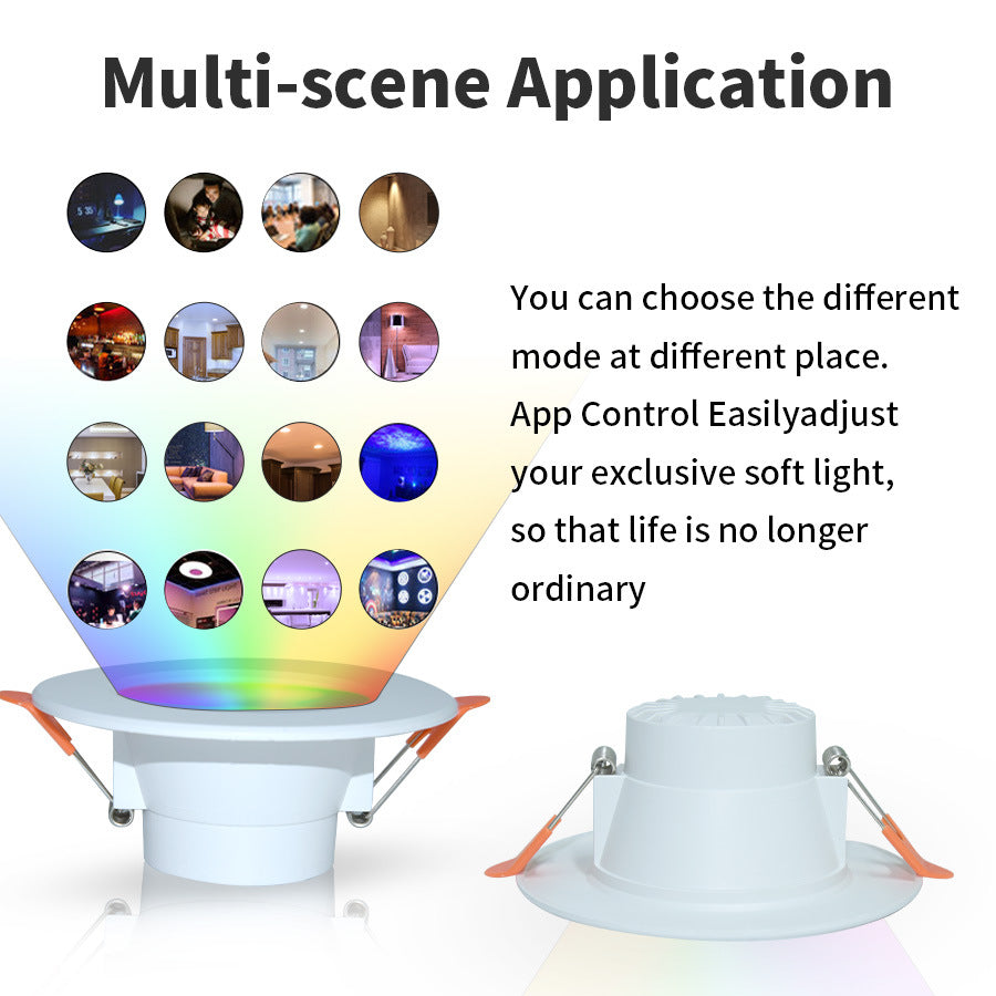 💡 Foco empotrable inteligente RGB WiFi – Regulable | RGB + blanco cálido y frío | Tuya Smart / Smart Life | Alexa y Google Assistant