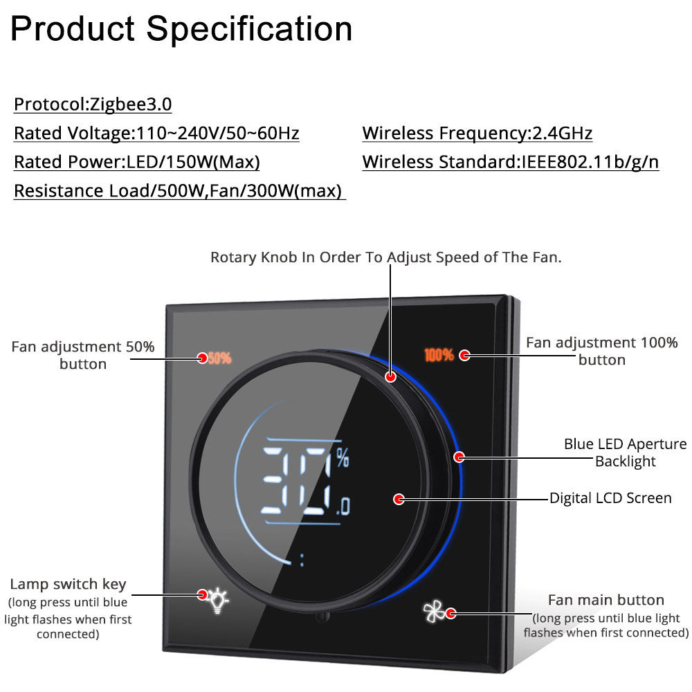Smart Dimmer Schakelaar – WiFi - Zigbee - Touch Dimmer - Tuya Smart Life