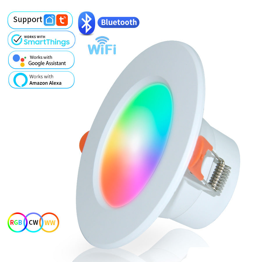 💡 Foco empotrable inteligente RGB WiFi – Regulable | RGB + blanco cálido y frío | Tuya Smart / Smart Life | Alexa y Google Assistant