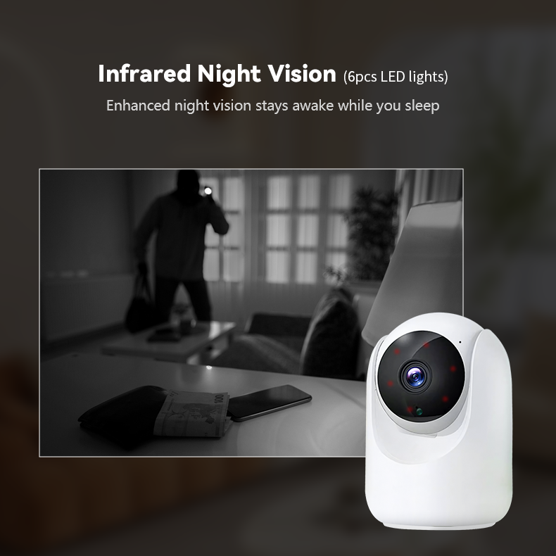 Slimme 4MP WiFi Binnencamera – Pan & Tilt – Nachtzicht – Bewegingsdetectie – Tuya Smart / Smart Life – App & Spraakbediening