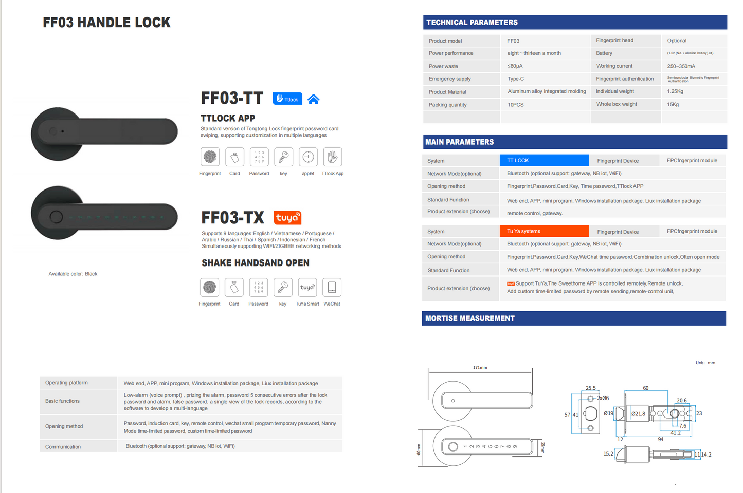 Slimme Deurklink met Toegangscode & App – Keyless Entry – Tuya Smart / Smart Life – Draadloos & Modern Design