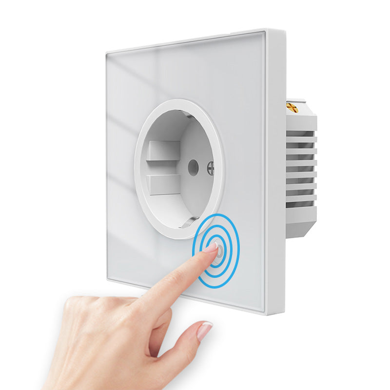 WiFi Smart Wall Socket EU – Touch Glass Socket – Tuya Smart Life – 16A 3000W