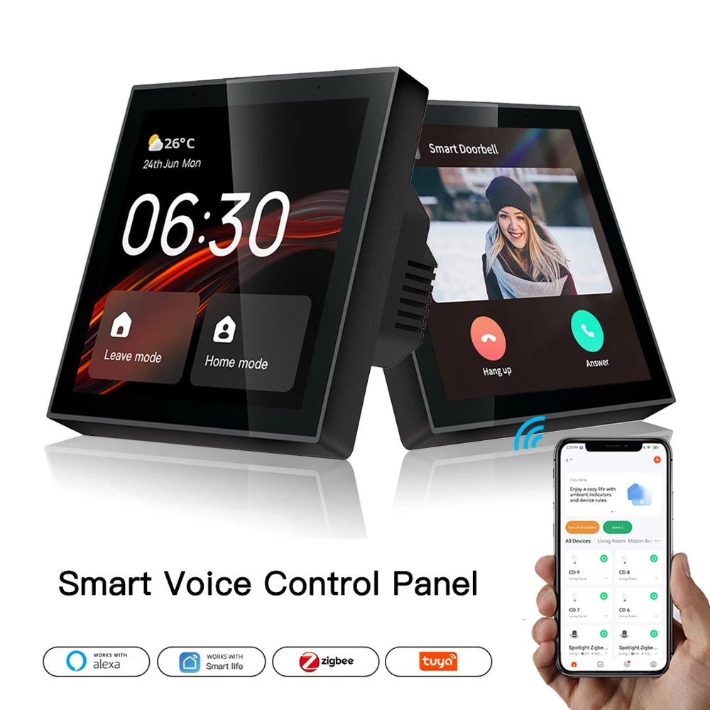 T6E Smart Control Panel 4 inch – Zigbee & WiFi Hub | Tuya Smart Home