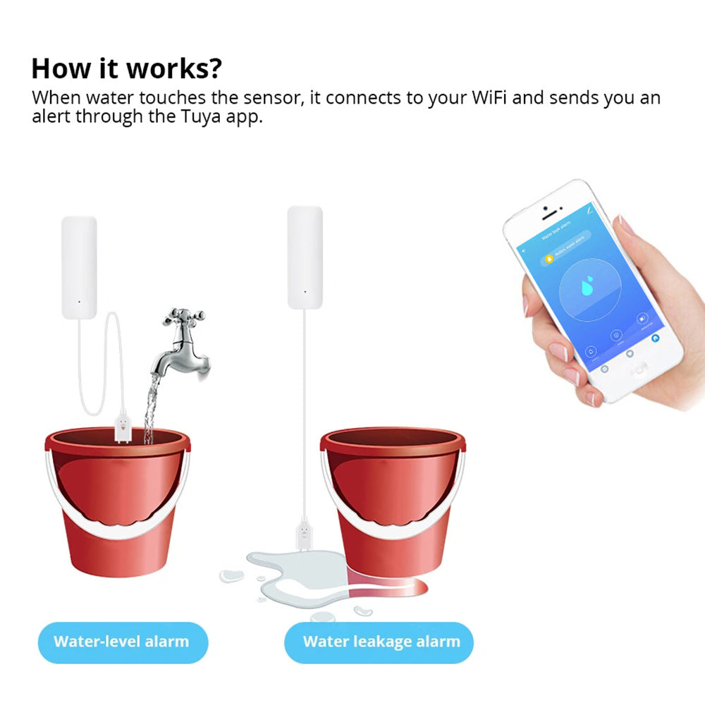 Slimme Waterleksensor – WiFi / Zigbee - Tuya Smart Life - Waterlek- & Waterniveau Alarm